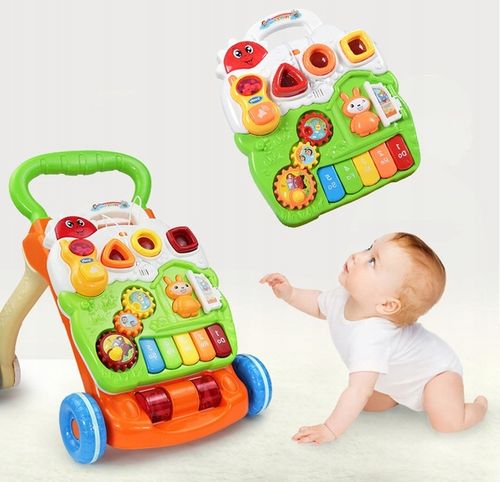 CHODZIK PCHACZ JEŹDZIK DLA DZIECI EDUKACYJNY INTERAKTYWNY PIANINKO STOLIK na Arena.pl