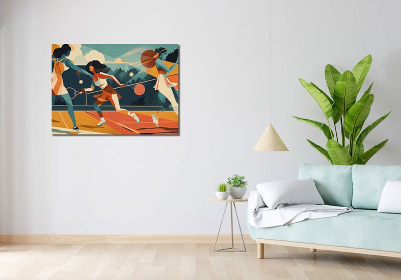Obraz 100x70cm Mistrzynie Kortu zdjęcie 2