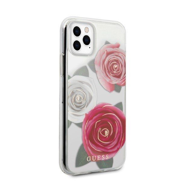 Guess GUHCN58ROSTRT iPhone 11 Pro transparent hardcase Flower zdjęcie 5