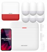 Zestaw Alarmowy WiFi Hikvision 6x Czujka PIR 2x Kontaktron Syrena Zewn.