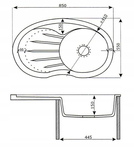 ZLEW ZLEWOZMYWAK GRANIT 8 kolorów 85x55 + SYFON na Arena.pl