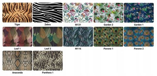 Fotel uszak ARI PRINT skandynawski  liście pióra zielone na Arena.pl