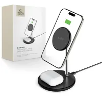 Stacja ładująca Tech-Protect QI15W-A39 2w1 MagSafe - czarna