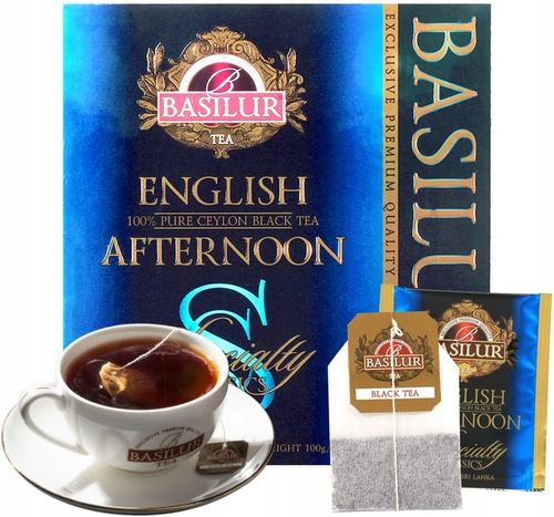 Basilur ENGLISH AFTERNOON herbata czarna Ceylon - 50 TOREBEK w kopertach na Arena.pl