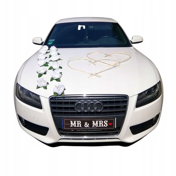 DEKORACJA NA AUTO ŚLUBNE, OZDOBY NA SAMOCHÓD zdjęcie 1