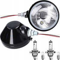 ZESTAW LAMP REFLEKTORÓW H4 + ŻARÓWKI URSUS C-4011 ZETOR 3011 4011 PRZÓD TYŁ