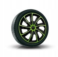 Kołpaki 13'' NRM QUAD BICOLOR 4 sztuki uniwersalne CZARNO - ZIELONE komplet