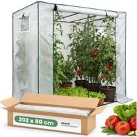 Szklarnia ogrodowa foliowa domek 1 drzwi 2 okna Biała 202x80x170 cm