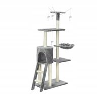 Drapak budka dla kota drzewo legowisko Domek słupki 138cm 6 poziomów (F014)