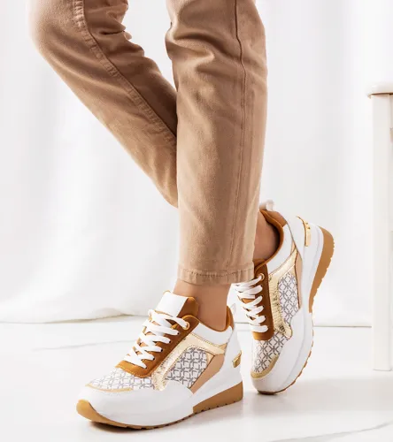 Biało brązowe sneakersy Nanson 40 na Arena.pl