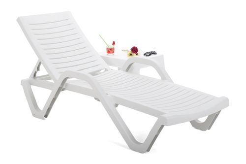 Leżak ogrodowy Havana Basic White ze stolikiem na Arena.pl