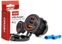 Ładowarka samochodowa z gniazdami USB + 2x USB-C wodoodporna z włącznikiem