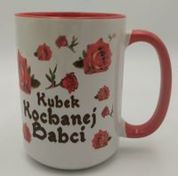 kubek ceramiczny duży w kartoniku 450ml  babcia w5