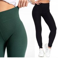 LEGGINSY DAMSKIE DŁUGIE GETRY PRĄŻEK MORAJ WYSOKI STAN ZESTAW 2-PAK L/XL