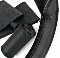 POKROWIEC NA KIEROWNICĘ CZARNY OBSZYCIE KIEROWNICY NAKŁADKA DO OBSZYCIA