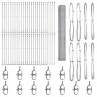 Ogrodzenie z słupkami Srebrny 1.2 x 100 m Stal pokryta PCV