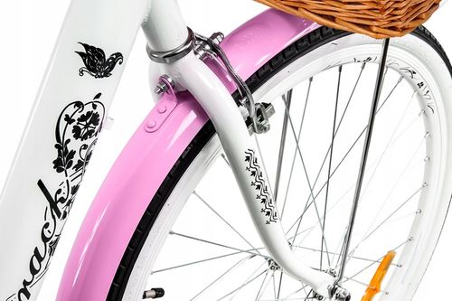 ROWER MIEJSKI DAMSKI 26" NA KOMUNIĘ RAMA 17" KOŁA 26" BAGAŻNIK OŚWIETLENIE na Arena.pl