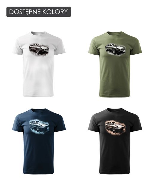 Koszulka z samochodem jaguar z jaguarem e-type e type etype kolekcjonerska męska niebieska REGULAR XXL zdjęcie 3