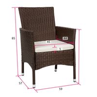 Zestaw 2 krzeseł ogrodowych z polirattanu