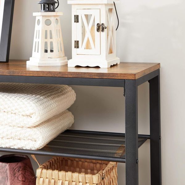 Regał do przedpokoju na buty loft z półką brązowy 5 poziomów zdjęcie 7