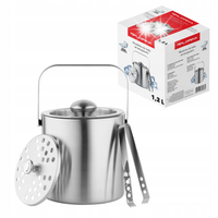 Wiaderko do lodu ze szczypcami Florina 1200 ml stal nierdzewna do drinków