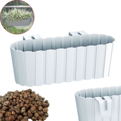 4x Skrzynka na balustradę DDECZ400 Doniczka balkonowa + Keramzyt 4l na Arena.pl