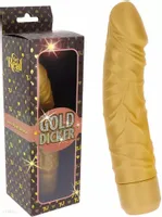 Wodoodporny Wibrator - Gold Dicker Original Vibrator Złoty A Skromny!