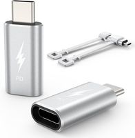 Adapter PD QC Lightning do USB-C + pasek przeciw zgubieniu TechMatte 2szt.