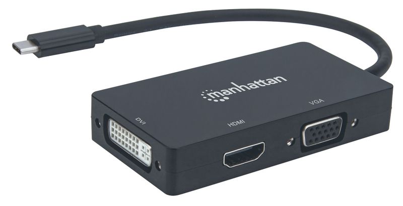 KONWERTER ADAPTER MANHATTAN USB-C 3.1 NA HDMI/DVI/VGA MUTIPORT 152983 zdjęcie 1