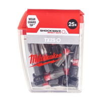 Bit Milwaukee TX25 25 mm bity torx Shockwave Impact Duty zestaw 25 sztuk