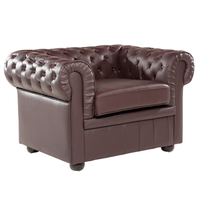 Fotel skórzany brązowy CHESTERFIELD