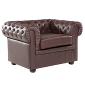 Fotel skórzany brązowy CHESTERFIELD