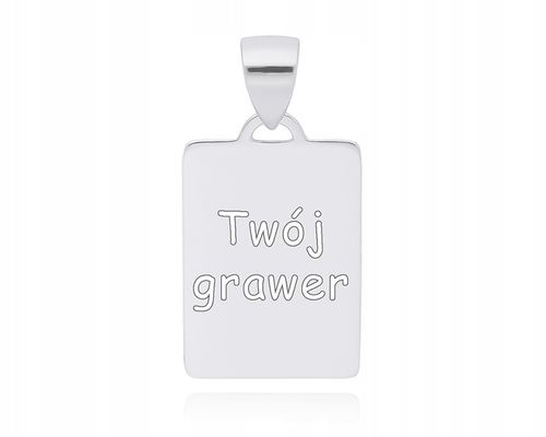 Zawieszka Srebrna Męska Blaszka Gładka z Grawerem Nieśmiertelnik pr.925 na Arena.pl
