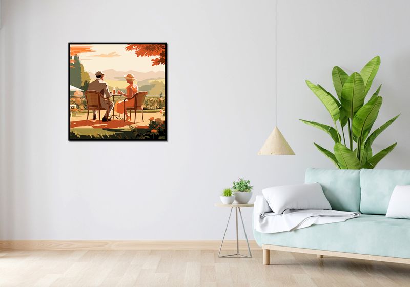 Plakat 80x80cm Retro Randka zdjęcie 4