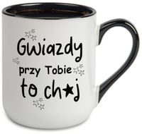 KUBEK ELEGANT CZARNE WNĘTRZE NA PREZENT GWIAZDY PRZY TOBIE TO CH*J