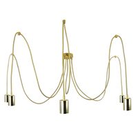 Lampa Wisząca Pająk 5 Złota Galwanizowana Ze Złotym Przewodem E27