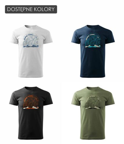 Koszulka z traktorem New Holland dla rolnika męska granatowa REGULAR L na Arena.pl