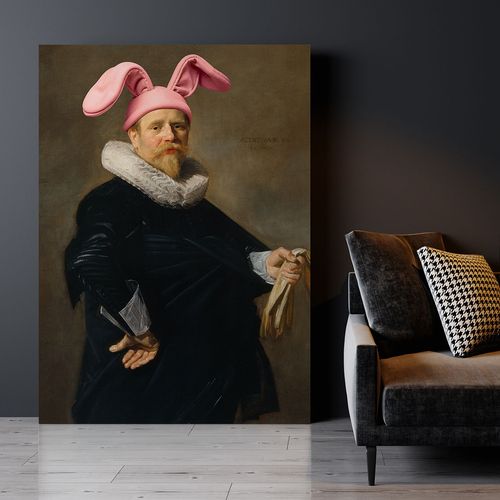 Obraz na płótnie portret królik uszy 50x70 cm na Arena.pl