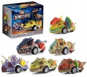 ZESTAW AUTKA SAMOCHODY DINO DINOZAURY AUTA ZABAWKI DLA DZIECI PREZENT 6 SZT