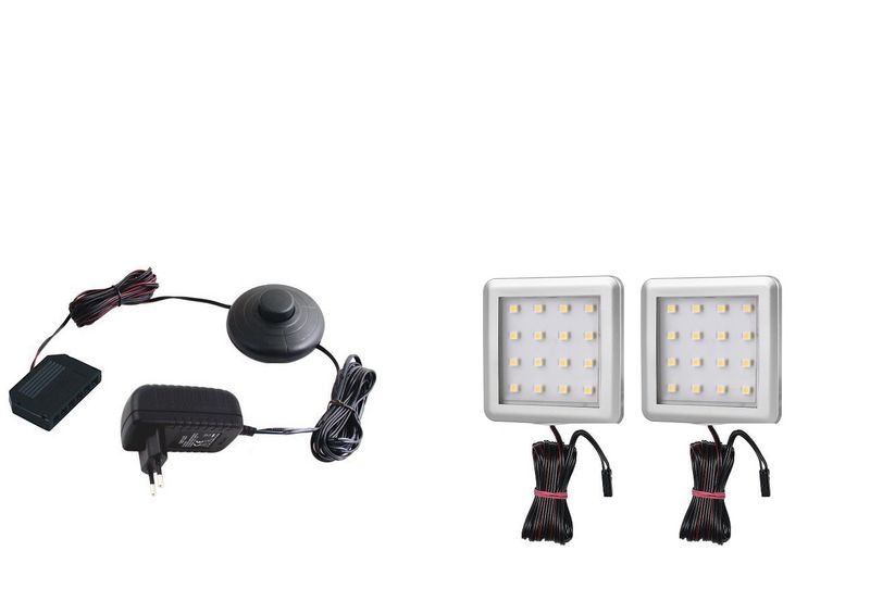 Oświetlenie mebli 2 x Zeus 12V DC biała  ciepła - zestaw zdjęcie 1