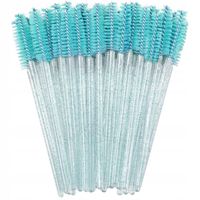 SZCZOTECZKA DO RZĘS I BRWI SPIRALKA TURKUSOWA BROKAT 50 sztuk