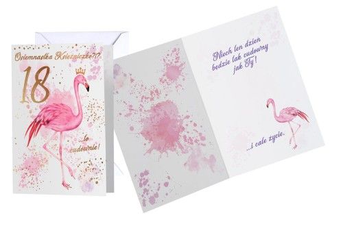 karnet osiemnastka (18, CYFRY, FLAMING) PR-099 na Arena.pl