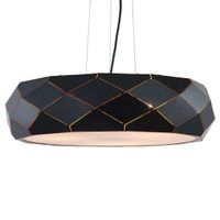 LAMPA wisząca REUS LP-8069/1P BK Light Prestige metalowa OPRAWA geometryczna zwis okrągły czarny