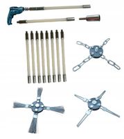 ZESTAW SZCZOTKA CZYSZCZENIA KOMINA OD DOŁU NA WIERTARKĘ LANCA WAWAK 8M