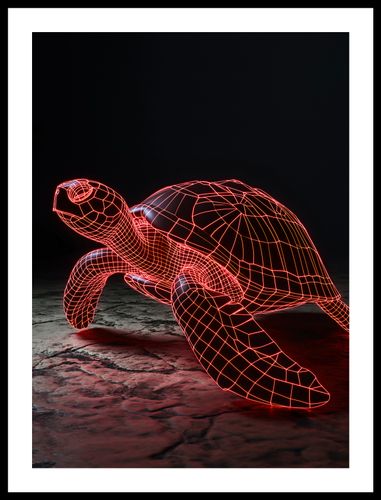Plakat 40x55cm Neonowy Żółw na Arena.pl