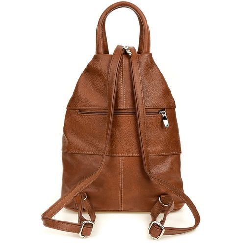 BELTIMORE plecak damski skórzany trójkątny elegancki V478 brązowy na Arena.pl