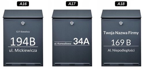 Skrzynka na listy Pocztowa A4 z Napisem, ANTRACYT, CZARNY -kolory na Arena.pl