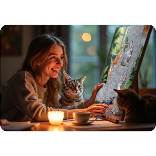 Obraz do malowania po numerach 40x50 cm Massido Koty na Arena.pl