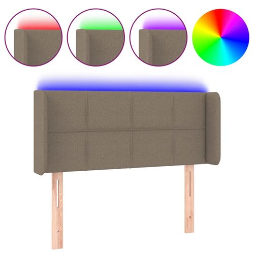 Zagłówek do łóżka z LED, taupe, 83x16x78/88 cm, tkanina na Arena.pl