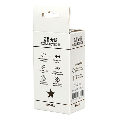 Star Collection - Black Silicone Anal Plug S - Light Blue Stone na Arena.pl